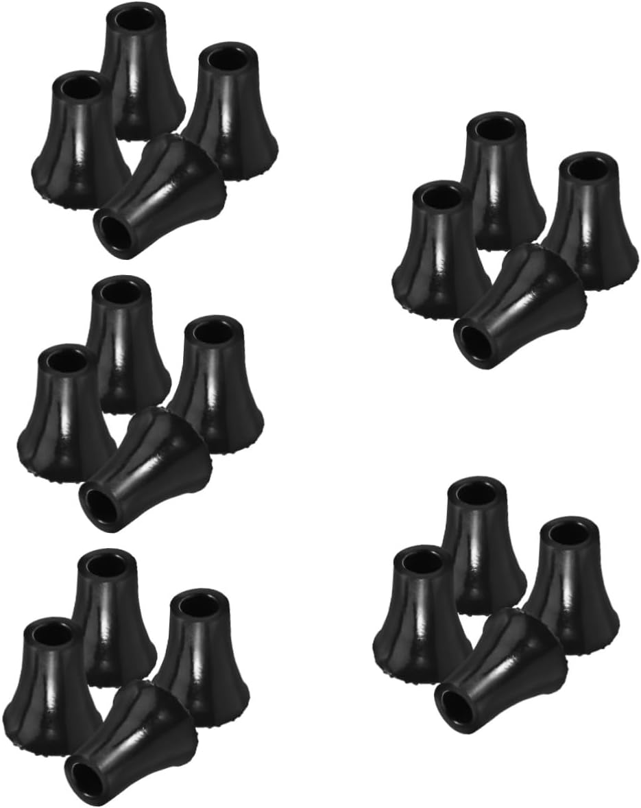 Beaupretty 20pcs Non-Skid Crutch Tips for Stability Cane Foot Covers - for Walking Sticks Hiking Poles