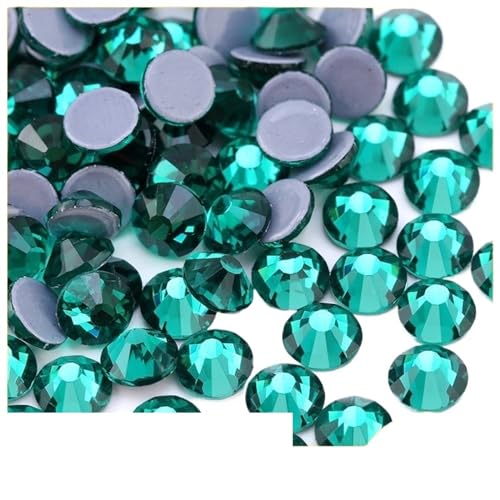 Rhinestones Para Artesanía Hot Fix Rhinestones, Serie verde Color Mejor DMC Hot Fix Rhinestones Cristal Strass Hotfix Hierro Sobre Rhinestones Costura Tela Decoraciones for decoración 288 piezas(Green