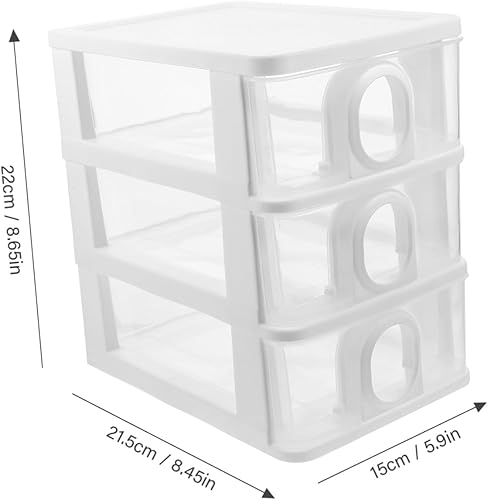 Miniatura 3 de PRETYZOOM Organizador de cajones de escritorio Caja de almacenamiento de escritorio de 3 capas, organizador de maquillaje, papelería de escritorio,