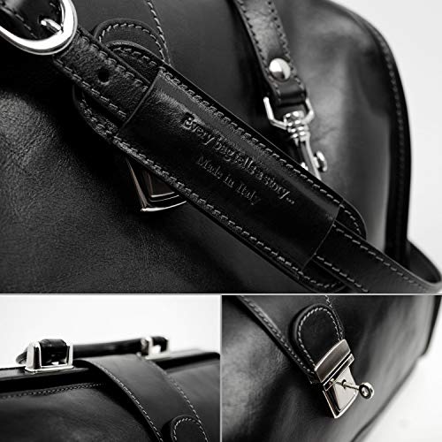Time Resistance Leather Doctor Bag Medical Satchel Unisex Black #TOP2