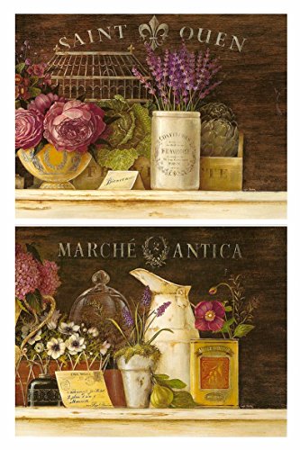 Cuadros de Madera de Flores Multicolor/Colorido Set de 2 Unidades de 19 cm x 25 cm x 4 mm unid. Adhesivo FÁCIL COLGADO. Adorno Decorativo. Decoración Pared hogar