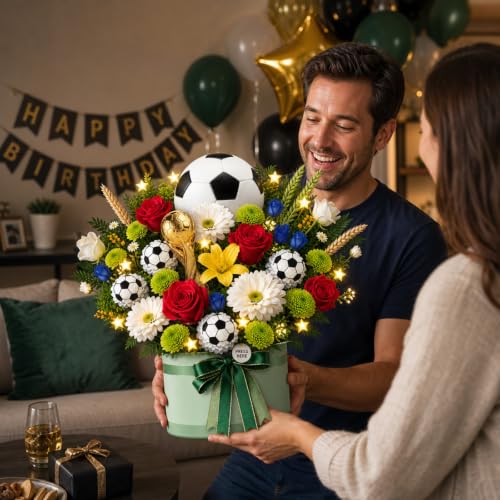 Image of APOTODITO Soccer Birthday Card for Men with Music & Lights, 3D Pop Up Football Gift for Soccer Fans, Dad, Husband, Boyfriend and Boys
