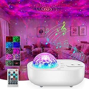 Lampada Proiettore Stelle Soffitto, IBELL Proiettore Cielo Stellato Luce Notturna Bambini, Luci Proiettore Galassia con Rumore Bianco, Bluetooth, Timer, Telecomando per Adulti Festa Regalo Decorazioni