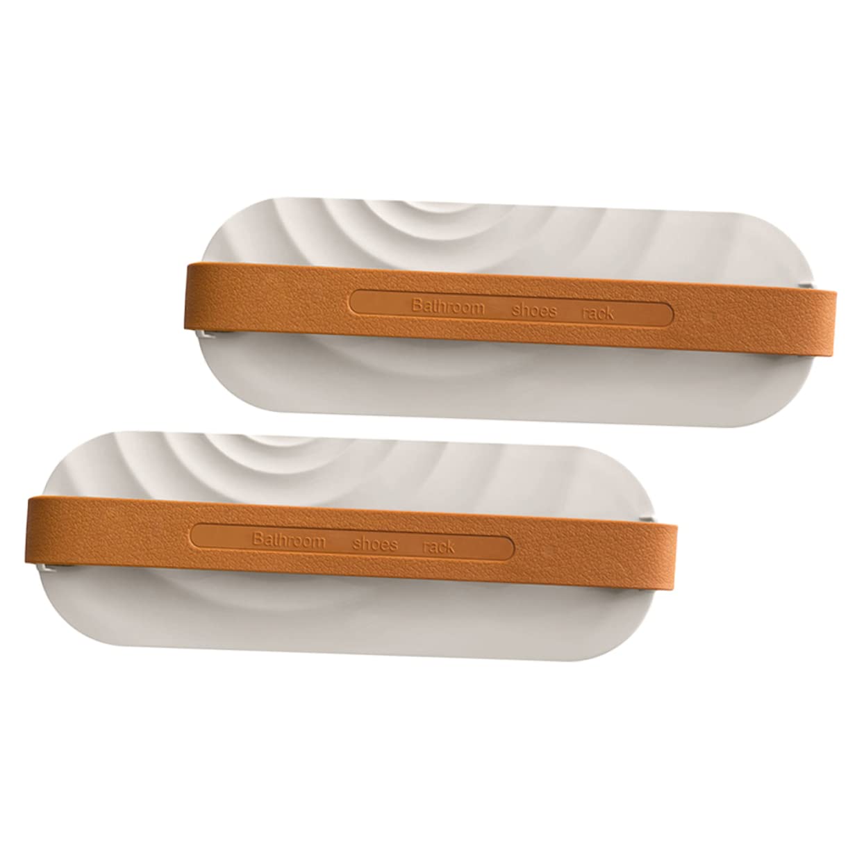 DECHOUS 2Pcs Wall Mounted Draining Slippers Rack Space Saving Shoe Storage Holder for Bathroom White Multi Function Shoes Shelf with Wave Pattern for Indoor Use