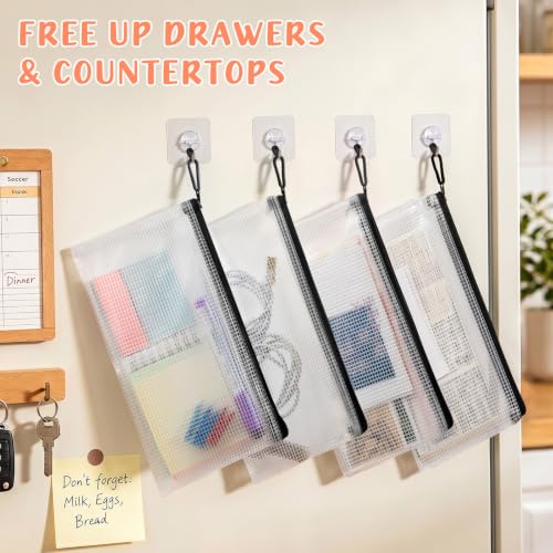 Image of Smarpau Pencil Pouches 24 Pack, A6 Mesh Zipper Pouch Bags Clear Pencil Case | 9.3 inch x 4.7 inch Waterproof Small Zipper Pouches for Classroom Organisation, Crafts, Cosmetics& Travel Storage (Black)