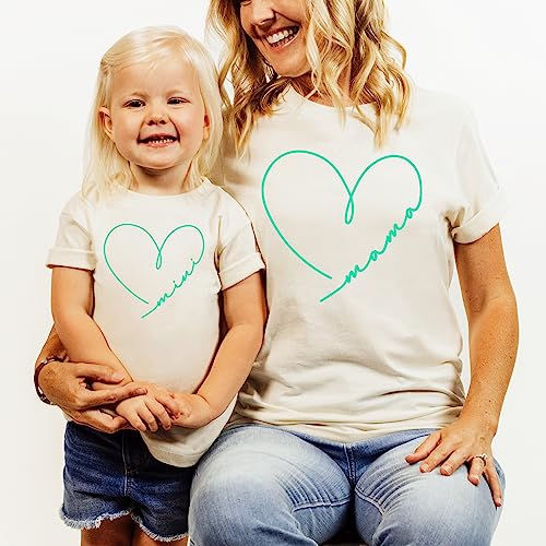 Olive Loves Apple Mommy & Me Matching Mama & Mini Doodle Heart Shirts & Bodysuits for Kids & Adults4