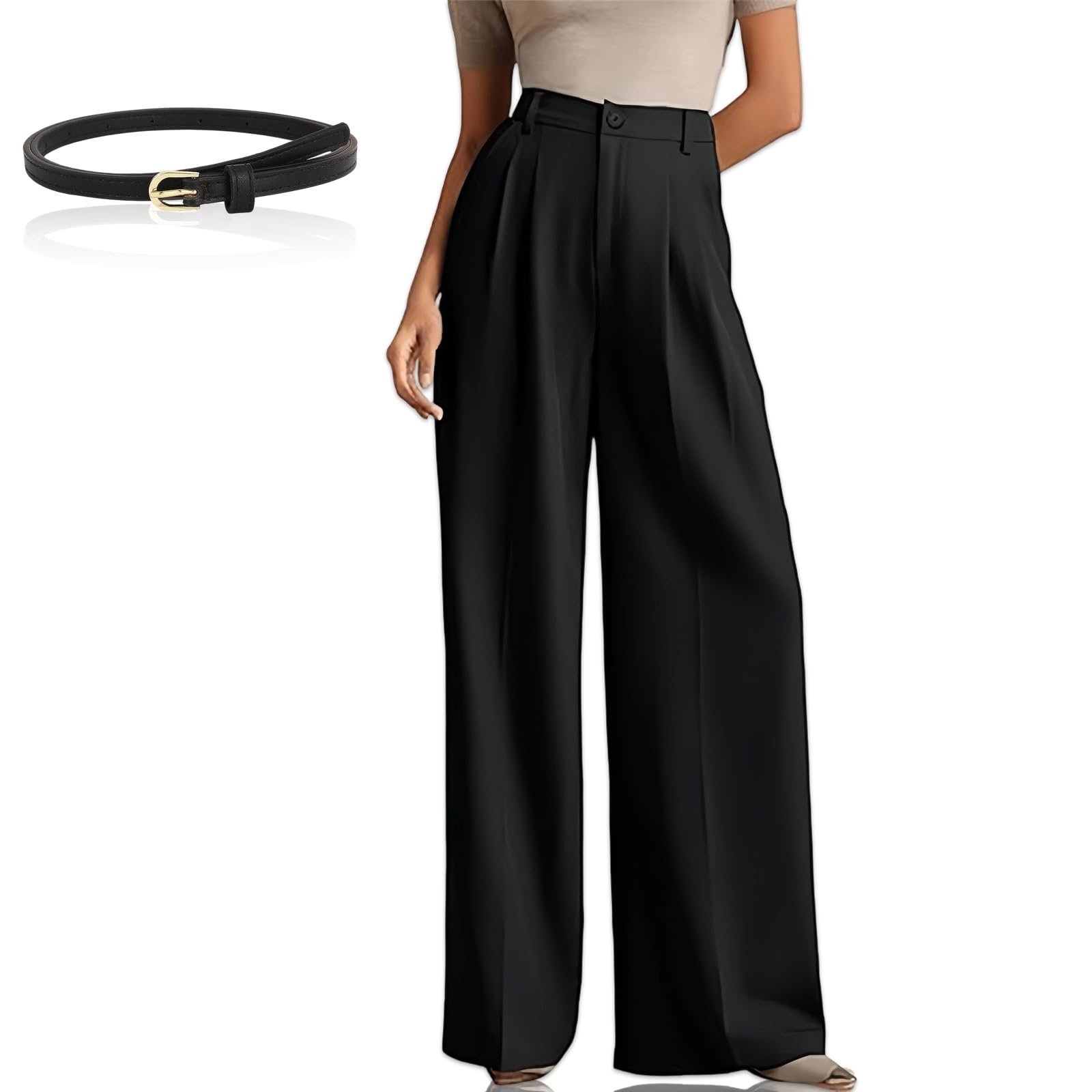 Pants for Women Womens Silky Soft Everyday Drape High Rise Pants Stretch for Women Over 50