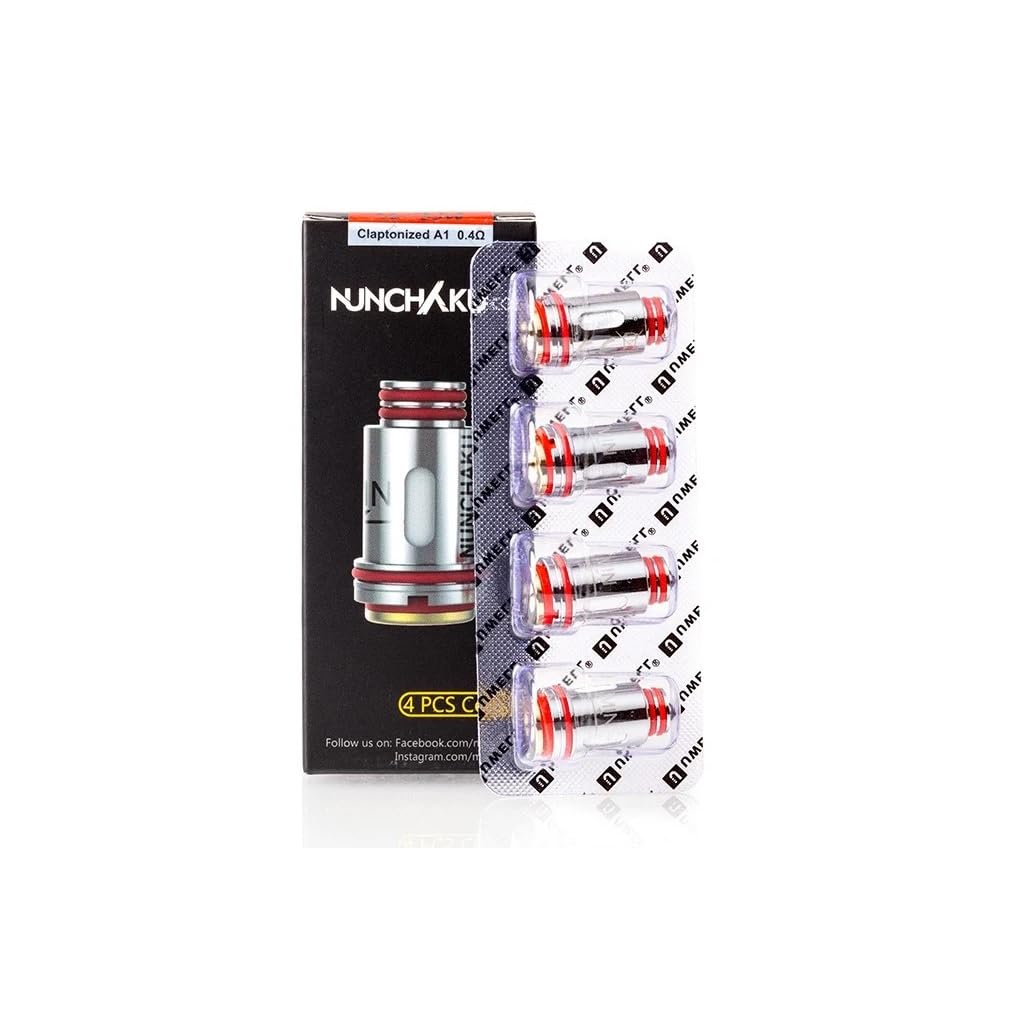 Uwell Nunchaku Replacement Coils, A1, 0.4 Ohm Atomizers, Superior Coils, Intense Flavor and Dense Clouds, Works With Nunchaku Kit and Nunchaku 2 Kit, Pack of 4, No Nicotine