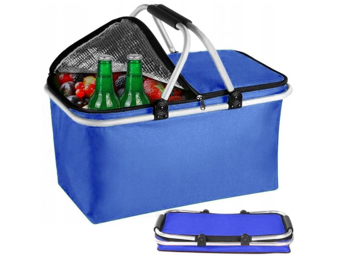 Kühltasche Groß Faltbar - 30 Liter Isolierkorb Mit Aluminiumrahmen