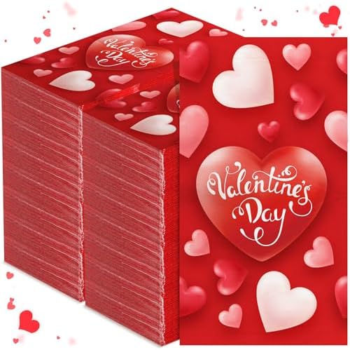 Sayglossy 200 Pcs Valentine’s Day Guest Napkins 2 Ply Disposable Lunch Paper Hand Towels Red Heart Party Napkins Cocktail Beverage Napkins for Home Dinner Kitchen Bathroom Valentine Party Supplies Sayglossy 200 Pcs Valentine’s Day Guest Napkins 2 Ply Disposable Lunch Paper Hand Towels Red Heart Party Napkins Cocktail Beverage Napkins for Home Dinner Kitchen Bathroom Valentine Party Supplies