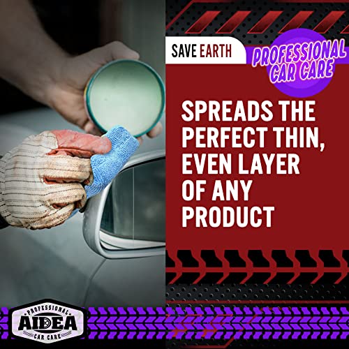 Aidea Microfiber Applicator Pads-8Pk, Microfiber Sponge, Car Wash Pads, Cleaning Pads, Great For Applying Wax, Sealants & Other Conditioners-Blue #TOP3