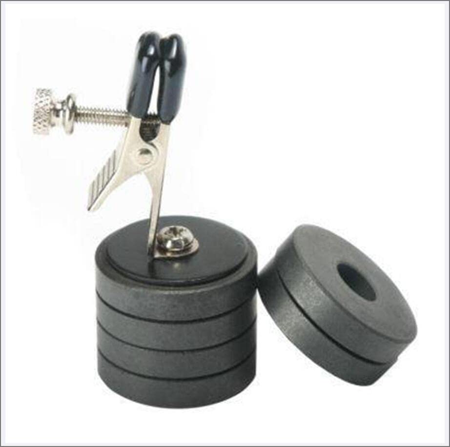 2 Pièces Fétiche Pinces à Mamelon Poids Aimant Ajustable Acier Inoxydable Magnétique Clip Clitoris Tétons Seins Jouets Sexuels SM pour Femme,Noir