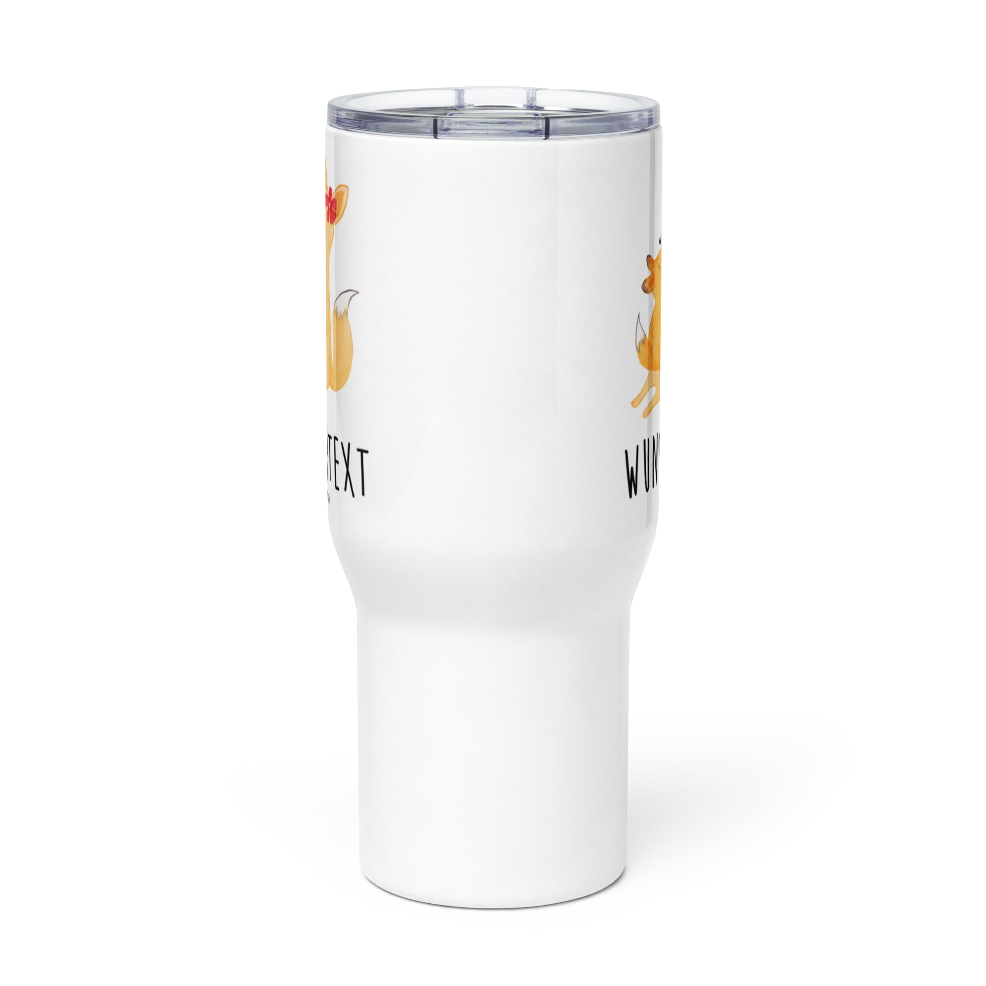 Mr. & Mrs. Panda Personalisierter XXL Thermobecher Fuchs Mama - Personalisierte Geschenke, Schoß, Umarmen, Muttertag, Geschenk, Mutter, Reisebecher, XL, PersonalisierteXL Reisetasse