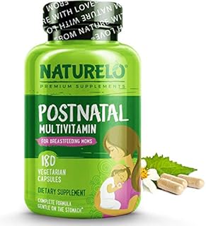 NATURELO Postnatal Multivitamin - Supplement for Breastfeeding Women - Plant-Based Vitamin D, Folate, Gentle Iron - for Nursing Mother, Baby - Post Natal Lactation Support (180 Count (Pack of 1))