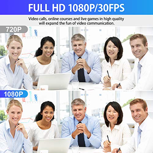 TAKRINK Webcam mit Mikrofon Full HD 1080p Webcam mit Abdeckung und Stativ Streaming Web-Kamera für PC YouTube Skype Videoanrufe Online-Unterricht Lernen Konferenz Spielen – Bild 4