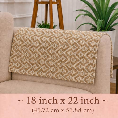 Image of STITCHNEST 'Nomad Weave Collection' Sofa Armrest Cover | Elegant Jacquard Fabric, Washable & Durable for Modern Living (18 x 22 Inches) 28