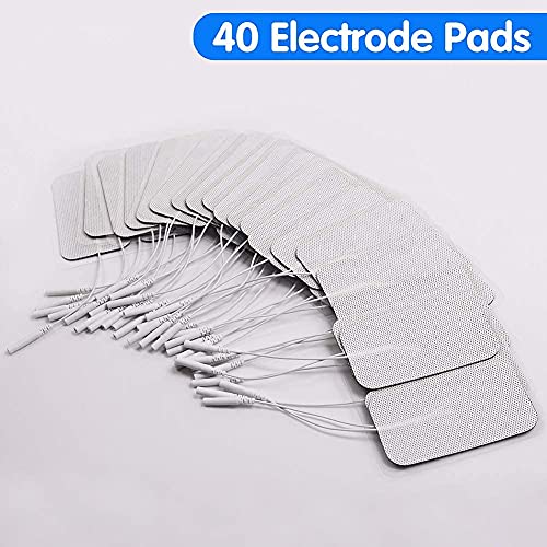 Lotfancy Tens Unit Replacement Pads, 40 Pcs 2" X 3.5" Tens Unit Pads, Large Rectangular Electrodes Pads For Electrotherapy Ems Massager #TOP7