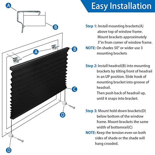Image of NOVINO RV Blinds for Camper Window,RV Shades Camper Blinds for Travel Trailers,Motorhome Pleated Window Shades-26 W x 24 inch L