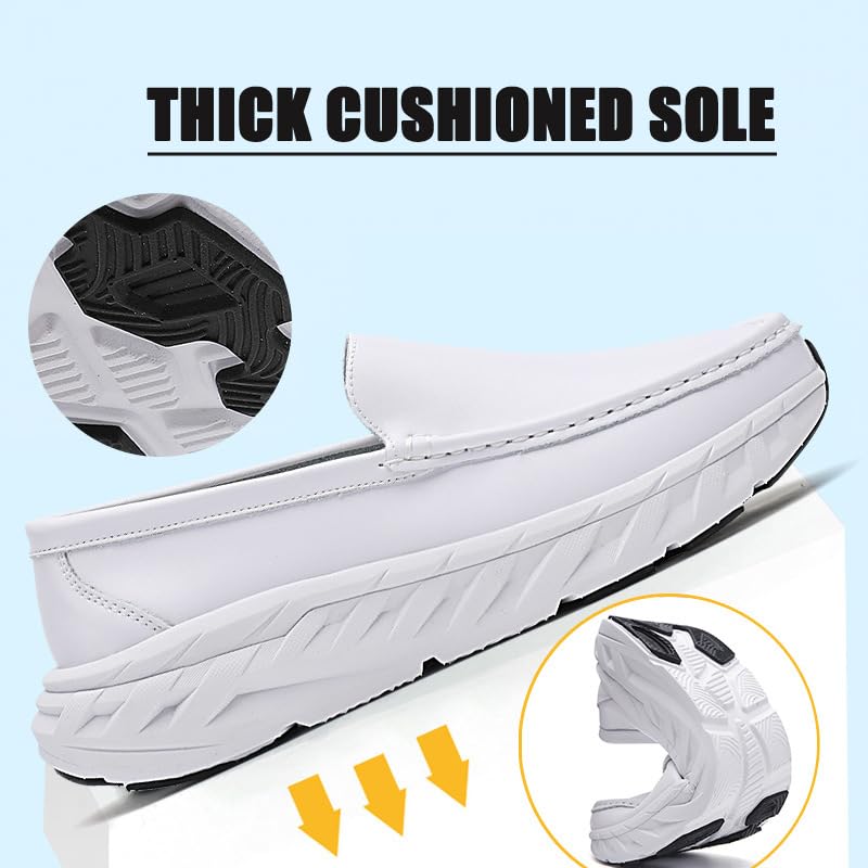 Men's Leather Platform Orthopedic Nurse Loafers Lightweight Slip Resistant Comfortable Slip On Wedge Arch Support Dress Work Shoes4