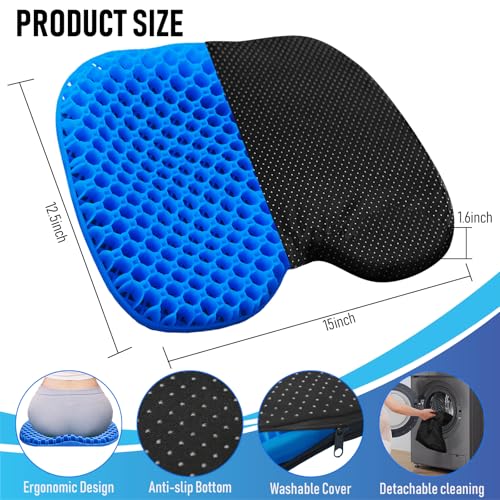 Cojín para asiento de kayak ohaayoo, gel impermeable antideslizante, 15 x 12.5 x 1.6 pulgadas miniatura 2