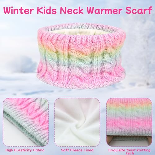 SK Studio Kids Winter Hat Gloves Scarf Set, Girls Toddler Winter Beanie Hat with Pom Knit Neck Warmer Gloves Fleece Lined Set4