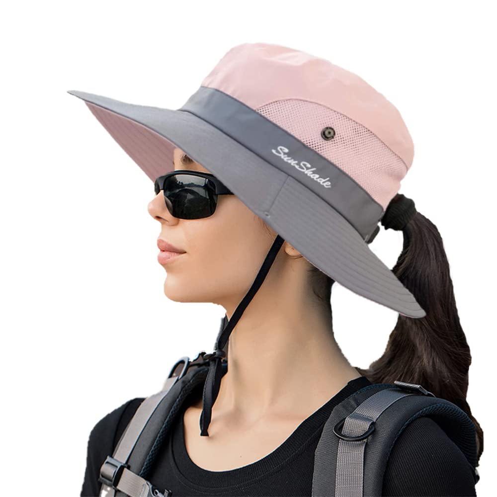 Laisse Pour Femme Chapeau D'été Avec Trou Pour Queue De Cheval - Protection UV UPF50 Chapeau De Soleil Femme