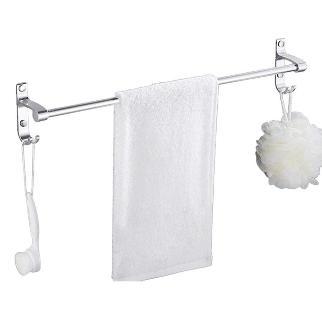 Single Towel Bar Wall Mounted Aluminum Towel Rails Bathroom Lavatory With Hook Towel Rack,50CM