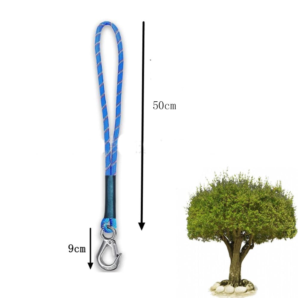 Corda per Altalena per Albero, 2 Pezzi Corda per Altalena, 50cm Corda Altalena con Gancio Resistente, Set di Fissaggio per Campeggio All'Aperto, Amaca, Altalene, Blu