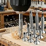 20Pcs Stainless Steel Washer Screws Self-Tapping Hexagon Head Screws Fastener Quick Self-Drilling Hardware Fasteners Kits M4.2 (20Pcs-13mm)