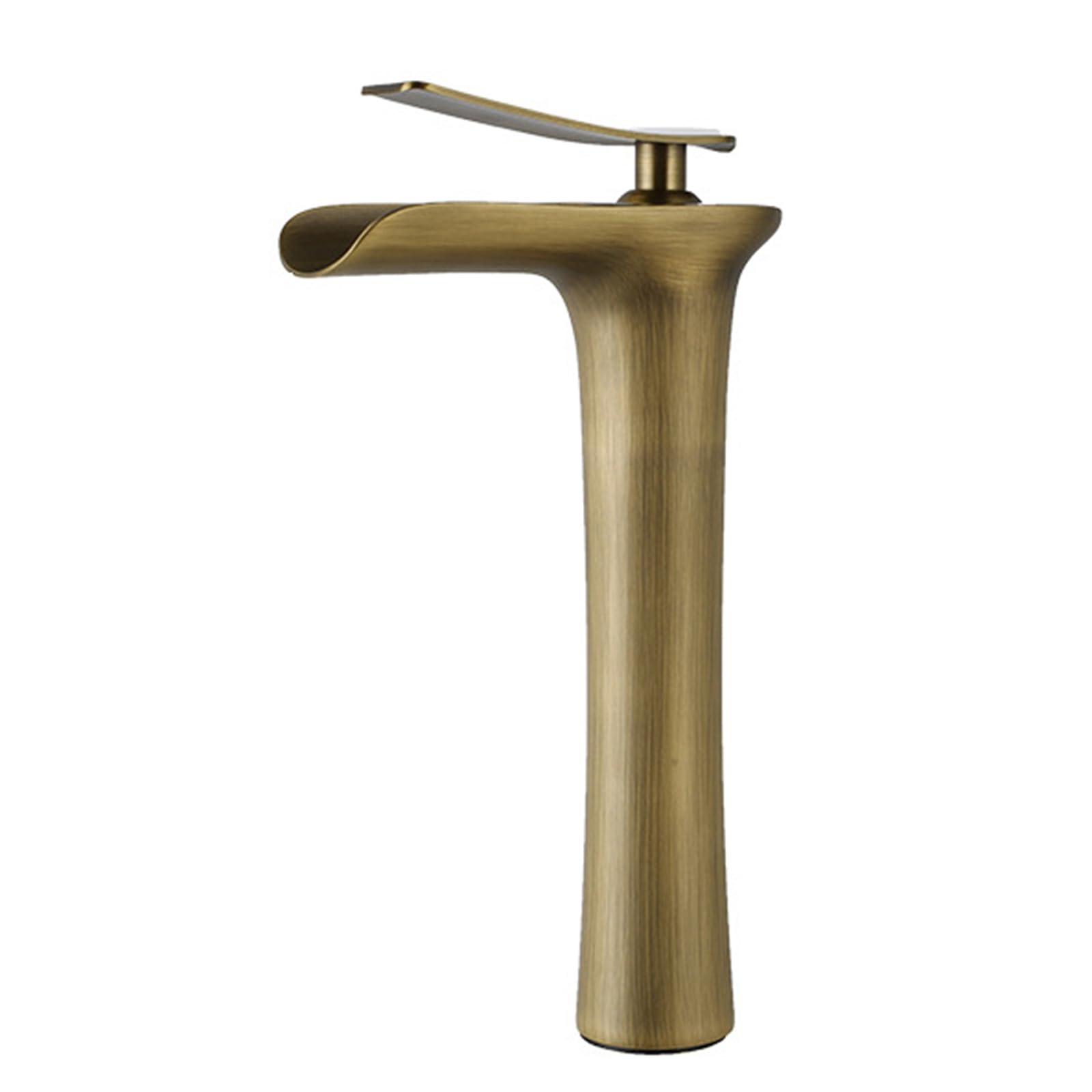 HCFYAUIS High Waterfall Bathroom Tap Single Handle Retro Basin Taps Hot and Cold Countertop Washbasin Mixer Tap,Antique