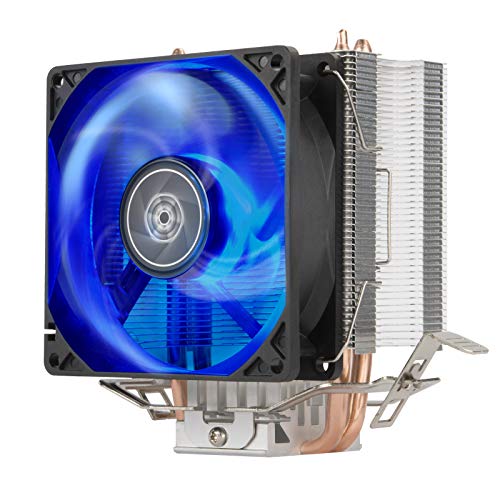 Image of SilverStone Technology KR03 Krypton CPU Cooler, 92mm Blue LED Fan, 2000 RPM, Hydraulic Bearing, Copper Heat Pipes with Aluminum fins, Universal Socket Compatibility Intel&AMD, SST-KR03