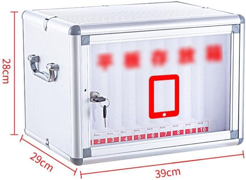 Cell Phone Locker Box for Classroom with Door Locks and Keys Clear Acrylic Jail Storage Cabinet，Wall-Mounted Mobile Phone Storage Cabinet - 10 Slots for Tablets & Phones, Silver - Employee D