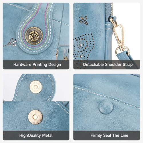 Image of KITEVIUN Small Crossbody Bags for Women, Lightweight Mini Cute Cell Phone Purse for Women with Tassel Shining Butterfly