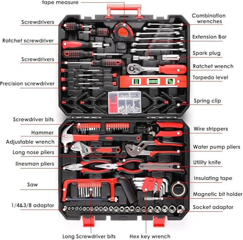 198 Piece Home Tool Kit Set with Storage Case - Image 4