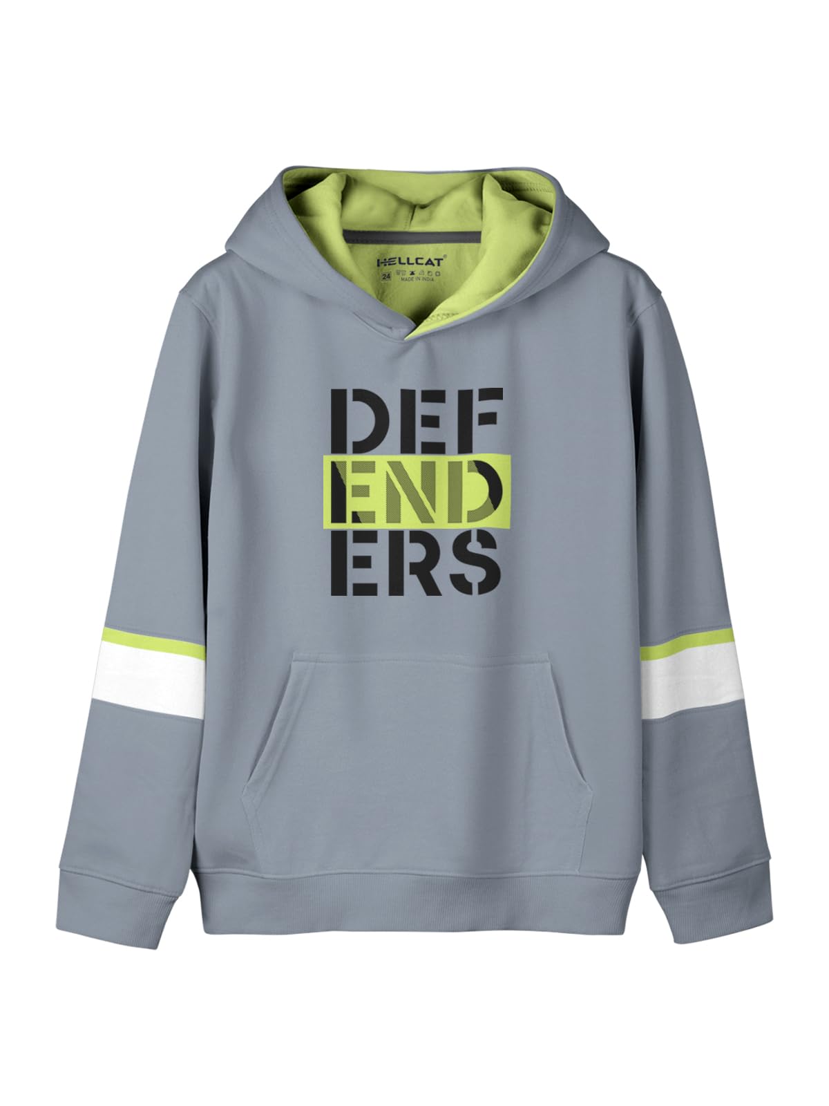 HELLCAT Typography Cotton Blend Hoodie Sweatshirt for Boys