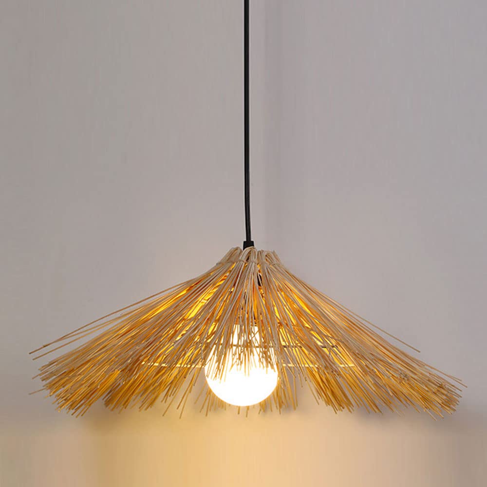 LYMSXAZOU Pendant Lighting Adjustable Boho Chandelier Rattan Decorative Lamp In Brown Contemporist Ceiling Light For Restaurant Tearoom Bedroom Living Room Cafe