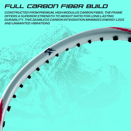 Image of Li-Ning Axforce Tiger Strung Badminton Racquet for Professional Players| 32 LBS Max Tension | Head Heavy | 7mm Flexible Shaft | Carbon Fibre Frame