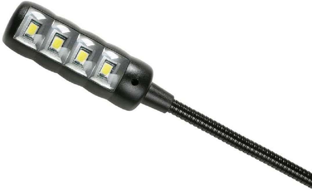 2 Stück ADAM HALL SLED 2 ULTRA - LED 2-Arm Notenpultleuchte incl. 6x AA Batterien, Flexilight Minilight Schwanenhalslampe Leselampe Klemmlampe SLED2ULTRA