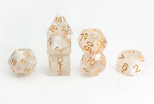 Miniatura 2 de Juego de 7 dados DND de humo blanco con bolsa negra, juego de dados poliédricos para D&D, TTRPG, Calabozos y Dragones, MTG, juegos de mesa - Dados