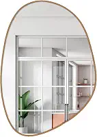 Espelho Decorativo modelo Orgânico de 60x40 com Suporte para Parede (Caramelo)