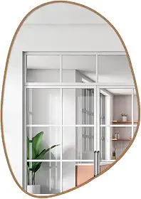 Espelho Decorativo modelo Orgânico de 60x40 com Suporte para Parede (Caramelo)