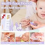 Baby Nail Clippers Kit Baby Grooming Set with Nail Clippers, Scissors, Nail File & Tweezers Baby Care Kit Fingernail Cutter for Baby,Newborn,Infant,Toddler,Kid(Purple) - Image 2