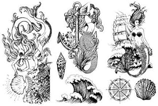 Redesign with Prima - Mermaid Treasure - Small Transfers 6"x12" 3 Sheets Rub on Transfers for Furniture Vintage Rub on Transfers Stickers for Crafts Classic Spring Summer Autumn Decoration Transfers…