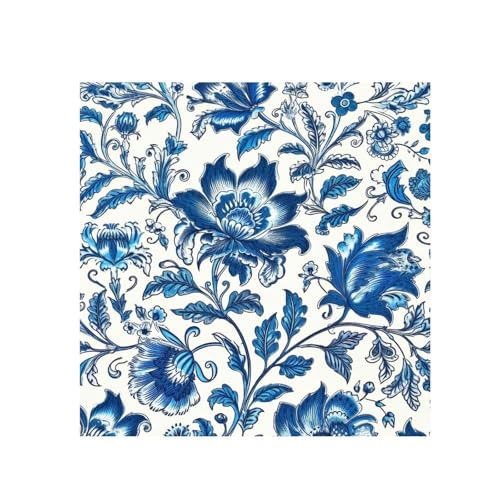 Calcomanías de porcelana azul y blanca para decoración de pared del hogar, calcomanías de vinilo para decoración de pared de habitación de niños, cocina