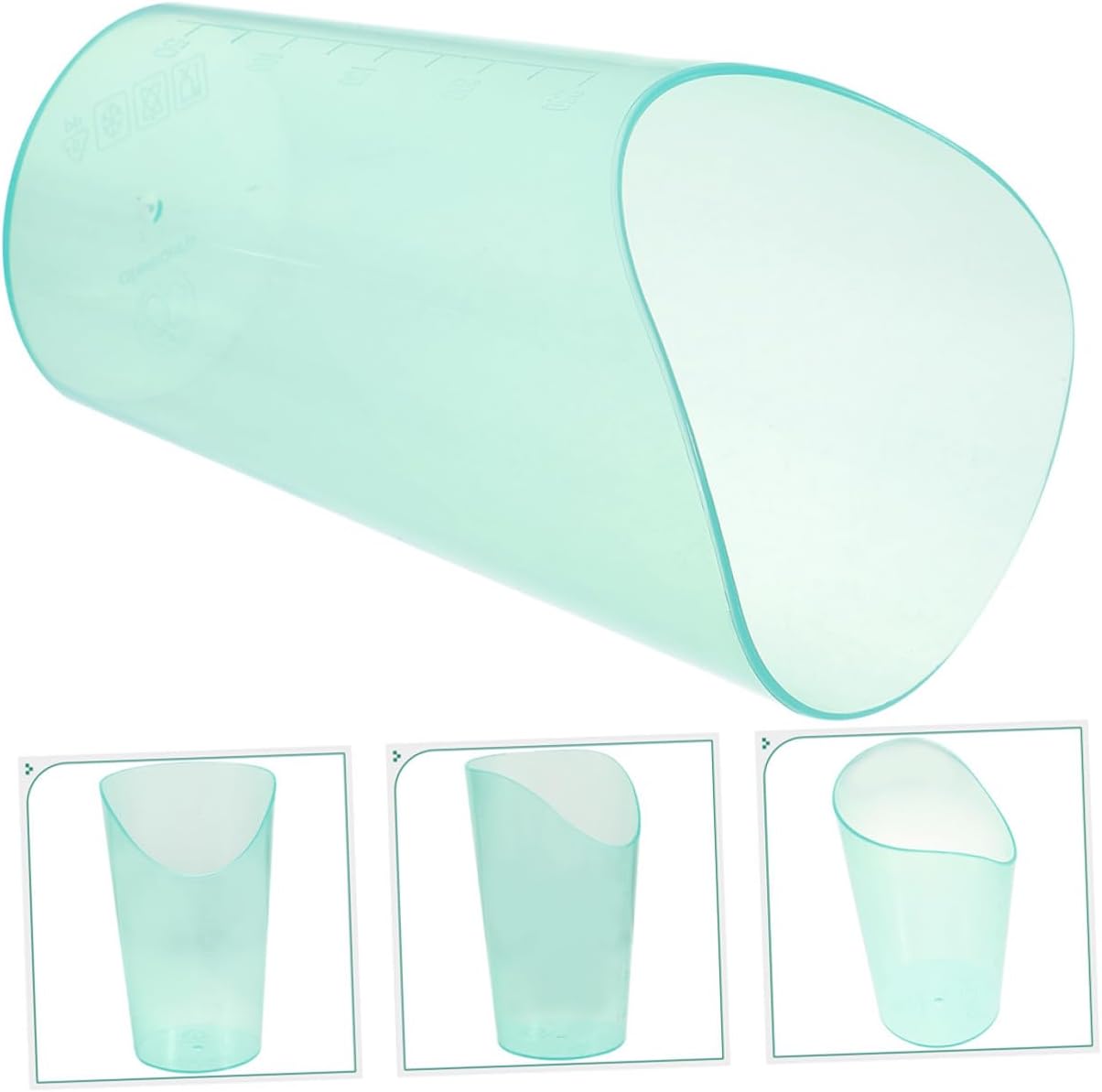 2pcs Elderly Care Drinking Cups Tilted Dysphagia Mug for Adults Disabled Patients Leakproof Transparent Spill-resistant Hospital Feeding Glasses