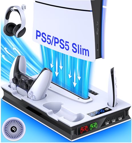 Carica 2 controller PS5----Supporto PS5 carica 2 controller PS5 contemporaneamente e impiega 3-4 ore per caricarsi completamente quando il controller è completamente spento. Inoltre viene fornito con 4 adattatori di tipo C che sono molto facili da allineare e non graffieranno i controller né danneggeranno la porta di ricarica durante la ricarica.