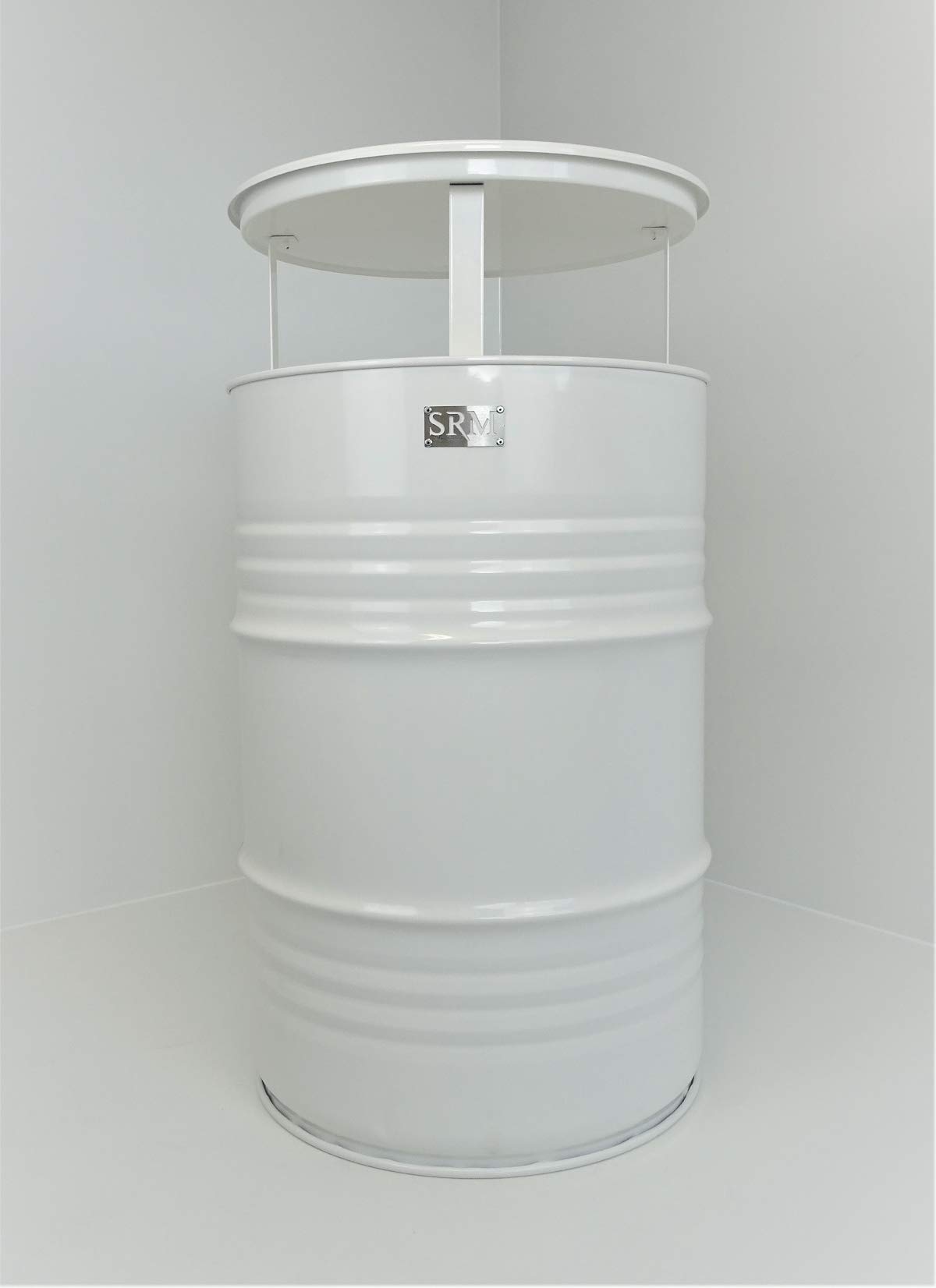 Fassmöbel Stehtisch Bistrotisch Tisch Design Partytisch Weiß Ø 57cm Höhe 108cm / Glatter Glanz - Pflegeleichte Oberfläche