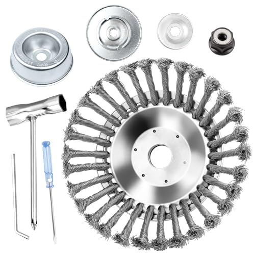 MAXHJX Cepillo para desbrozadora profesional para desbrozadora: 200 mm x 25,4 mm, cepillo de alambre para desbrozadora Stihl, cepillo para juntas para desbrozadora de malezas y accesorios de jardín (8