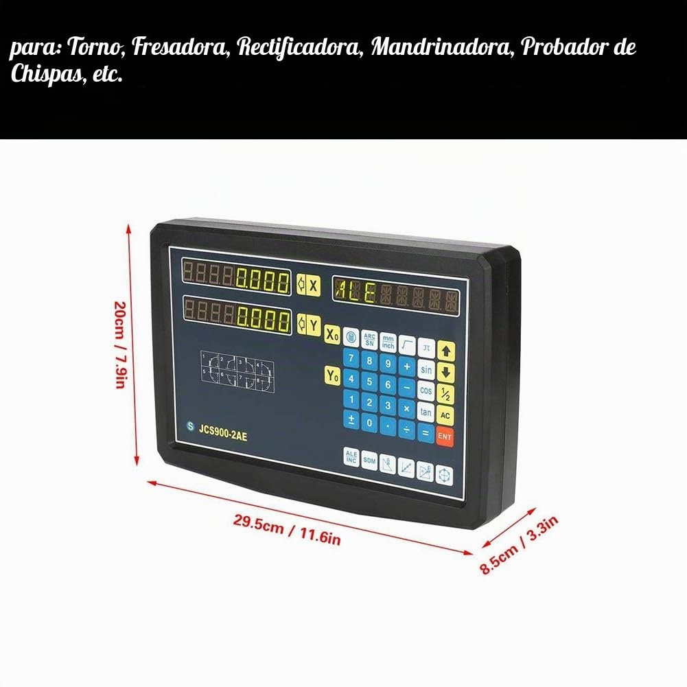 Lectura digital de 2 ejes, pantalla DRO Lectura digital, escala lineal de 0-3020 mm, función múltiple para torno, alta frecuencia de escaneo, para fresadora, amoladora, etc. 110-240 V