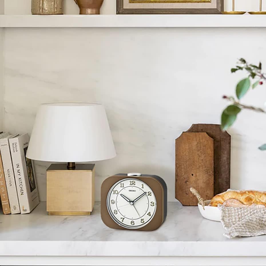 Miniatura 5 de Seiko Kyoda - Reloj despertador, color marrón metálico